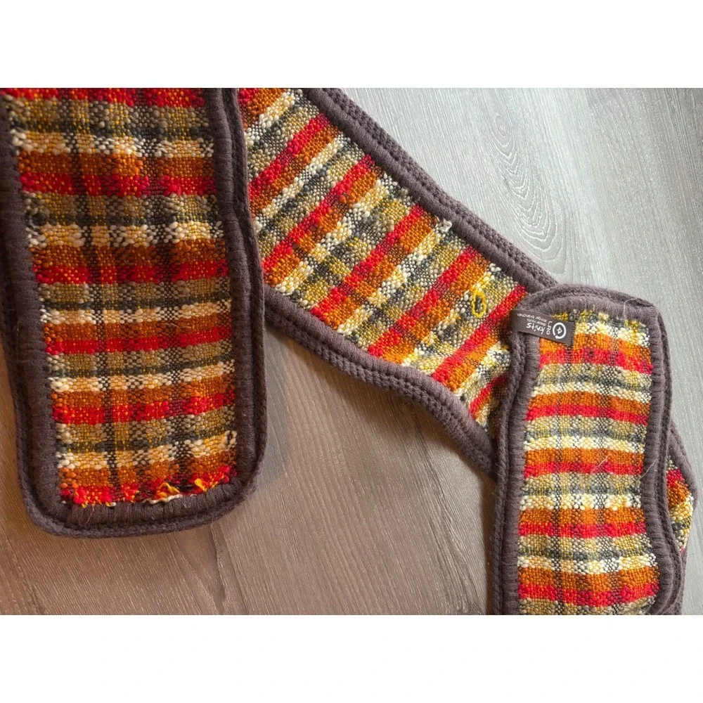 LRG Knits Striped‎ Scarf Multi-Color Orange Red Brown Textured Winter READ